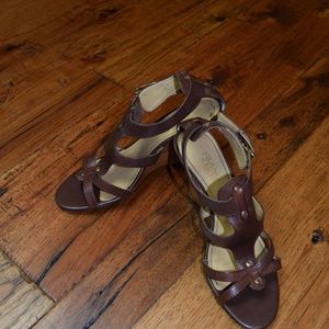 Franco Sarto - Brown Wedge Strappy Sandals